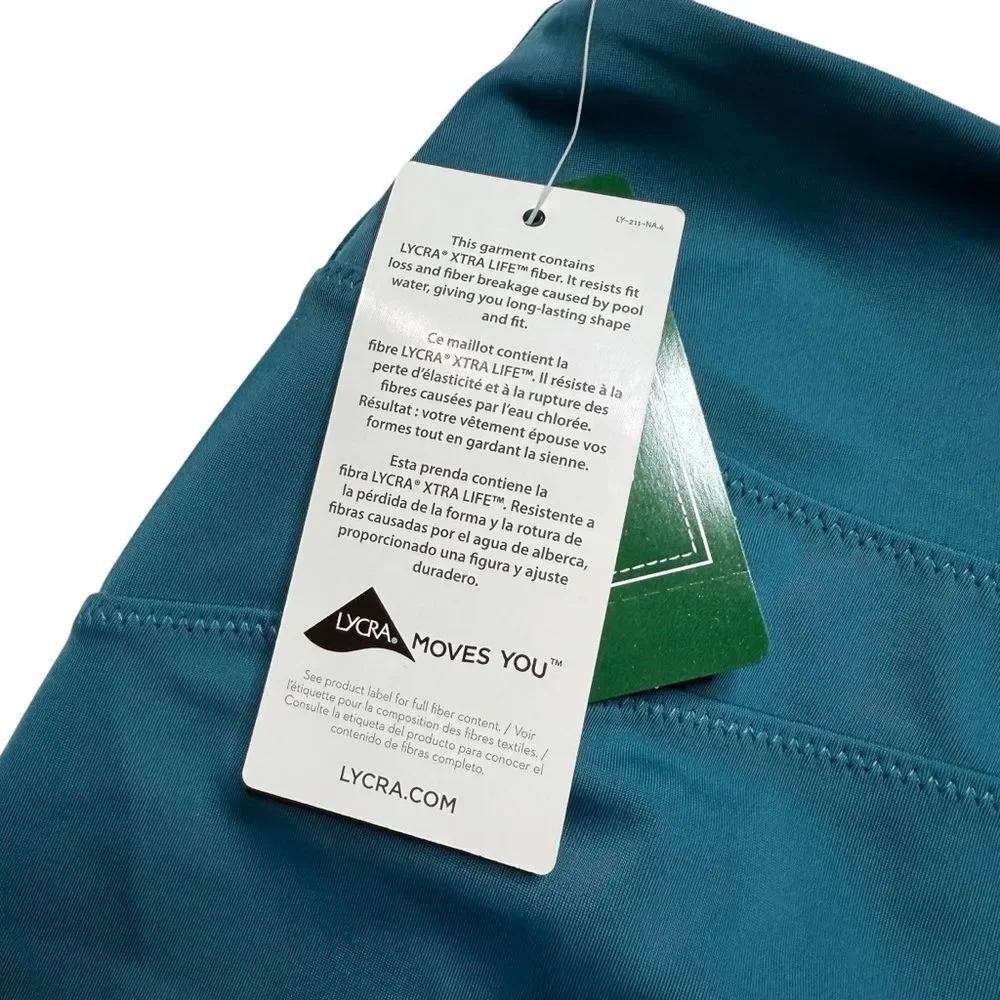 NWT LL Bean UPF 50+ UV Protection Lycra Swim Shorts Athletic Deepwater Blue 10